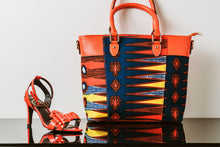 Load image into Gallery viewer, ANKARA INSPIRED BAG -In Orange & Blue